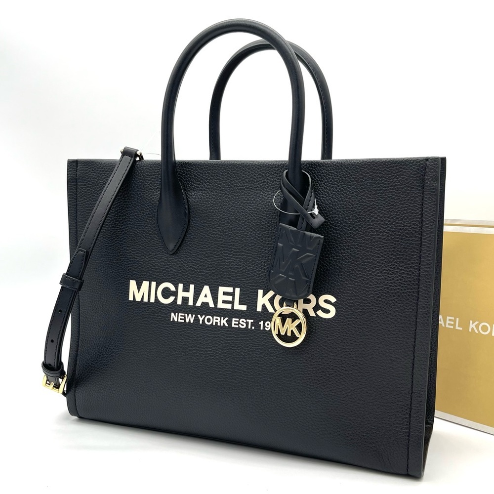 Michael Kors Mirella Medium EW Tote Bag Black - Picture 3 of 9